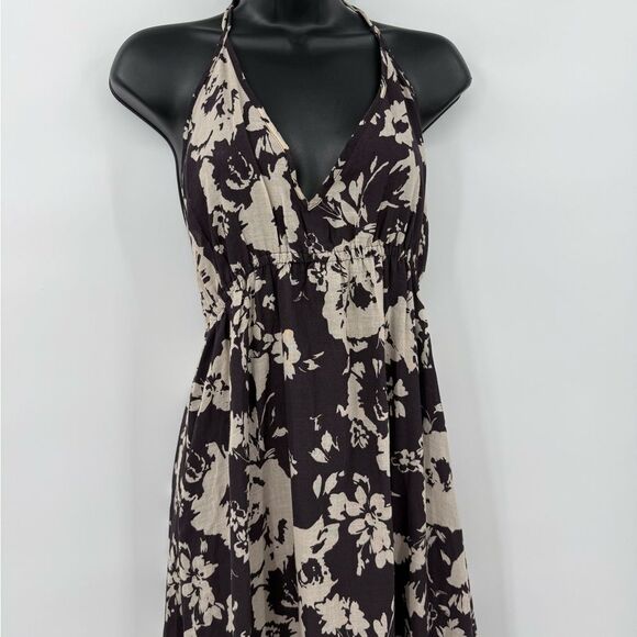 ba&sh Downtown Floral Cotton-Gauze Halter Maxi Dress in Charcoal/Cream | XS - Picture 5 of 10